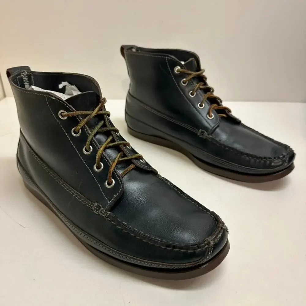 EUC Oak Street Bootmakers Camp Boot Navy Blue Chromexcel Ranger Moc Made USA 10